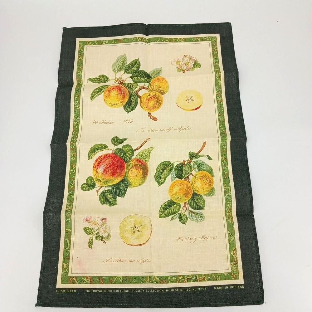 Vintage Ulster Weavers Irish Linen RHS Fruit Botanical Tea Towel Apple